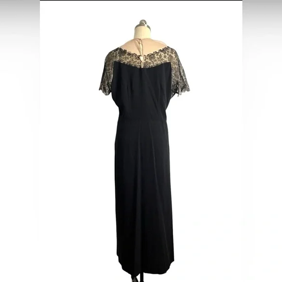 Amazing Vintage 80s Black Cocktaildress Elegant 50s Pin up Style Wiggle Dress M Amazing Vintage 80s Black Cocktaildress Elegant 50s Pin up Style Wiggle Dress M
